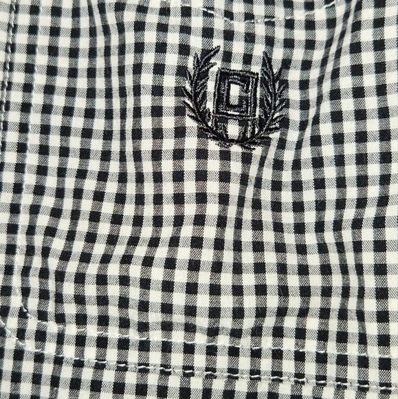 Chaps Black And White Checkered Longsleeve Button Down Size Large - Picture 2 of 3